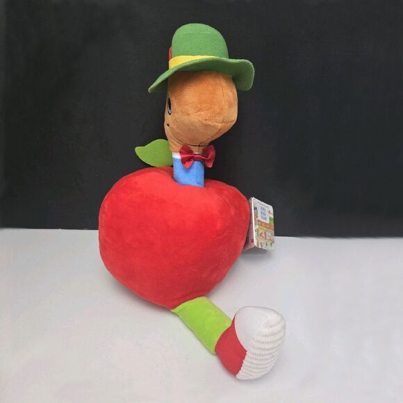 Kohls Cares Lowly Worm Apple Plush 12” Richard Scarry Busy World of Busytown NEW - Picture 4 of 14